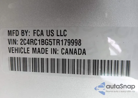 2026 Chrysler Pacifica Select из США, поврежденный, VIN 2C4RC1BG5TR179998